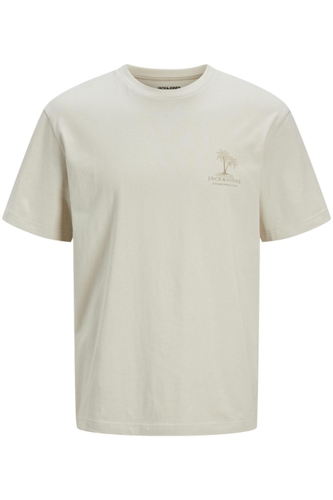 Jack & Jones beige heren t-shirt | Vooraanzicht
