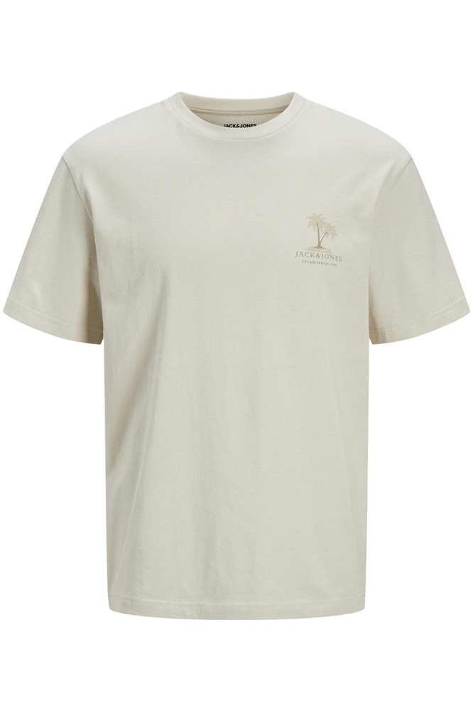 Jack & Jones beige heren t-shirt | Vooraanzicht