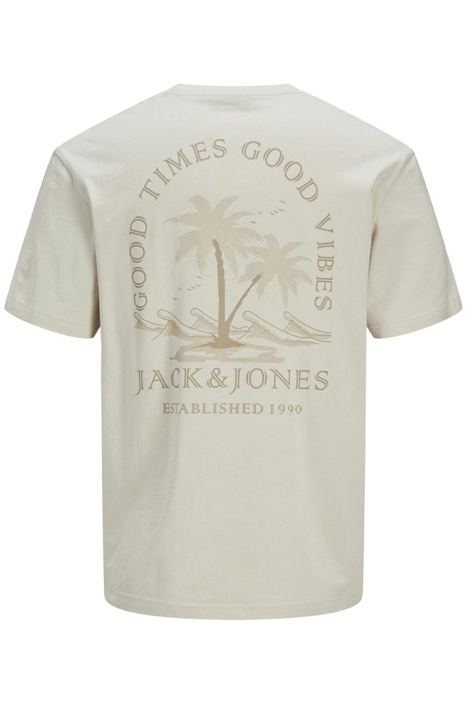 Jack & Jones beige heren t-shirt | Achteraanzicht