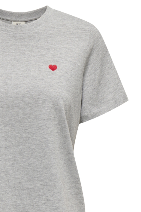 Jacqueline de Yong grijze dames t-shirt | Close up