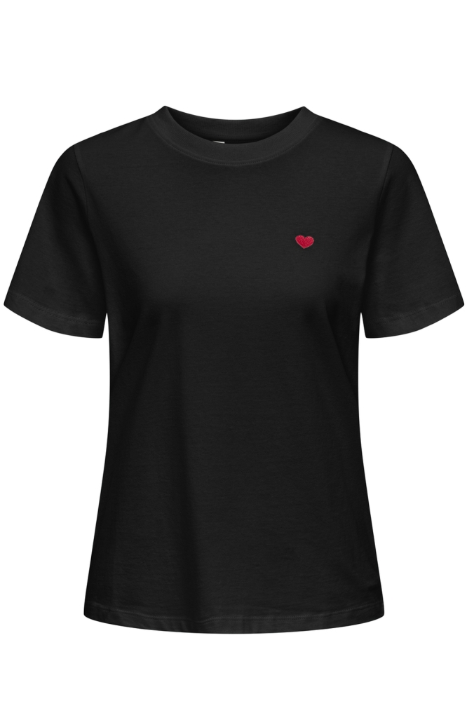 Jacqueline de Yong zwarte dames t-shirt | Vooraanzicht