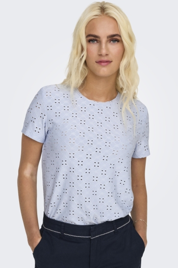 Jacqueline de Yong T-shirt JDYCATHINKA S/S TAG TOP JRS NOOS 15158450 Kentucky Blue