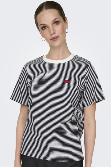 Jacqueline de Yong witte dames t-shirt | Model vooraanzicht