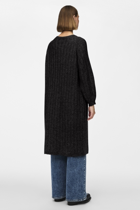 Pieces zwarte dames vest | Model achteraanzicht