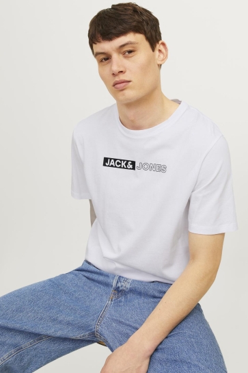 Jack & Jones jjecorp logo tee play ss o-neck noo Wit