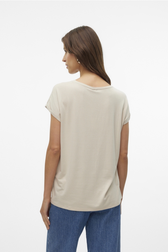 Vero Moda beige dames t-shirt | Model achteraanzicht