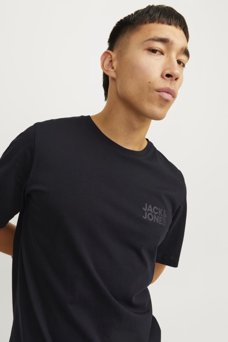 Jack & Jones zwarte heren t-shirt | Close up