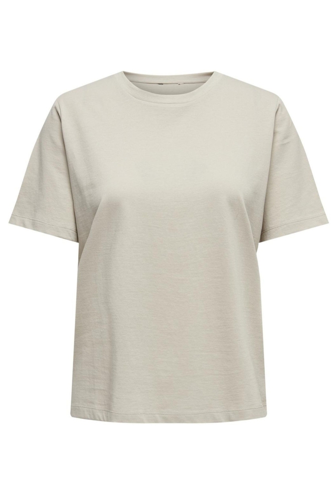 Only beige dames t-shirt | Vooraanzicht