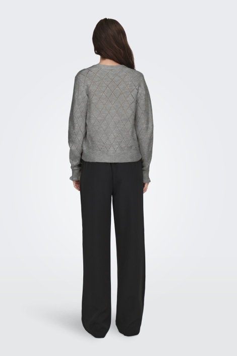 Jacqueline de Yong grijze dames vest | Model achteraanzicht