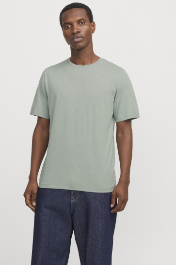 Jack & Jones JJEORGANIC MELANGE TEE SS O-NECK NO 12222887 ICEBERG GREEN