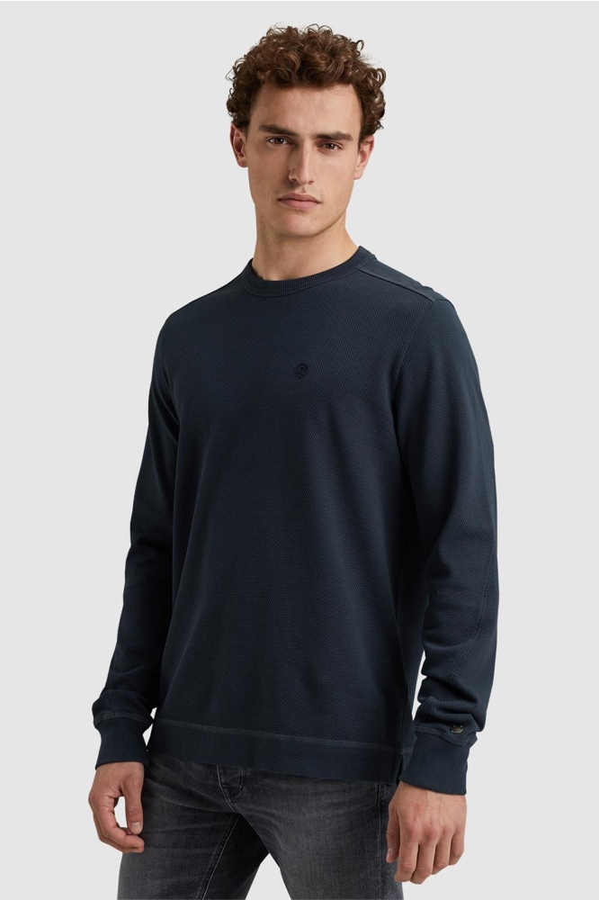 Cast Iron blauwe heren t-shirt | Model vooraanzicht