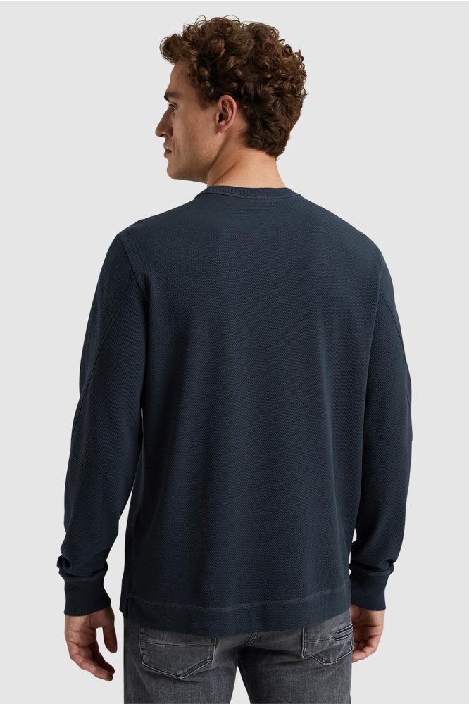 Cast Iron blauwe heren t-shirt | Model achteraanzicht