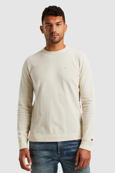 Cast Iron beige heren t-shirt | Model vooraanzicht