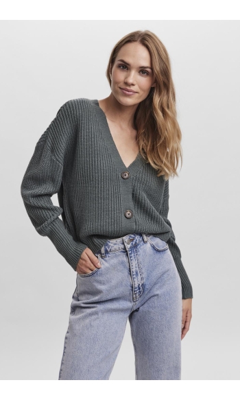 VMLEA LS V-NECK CUFF CARDIGAN NOOS 10249632 BALSAM GREEN