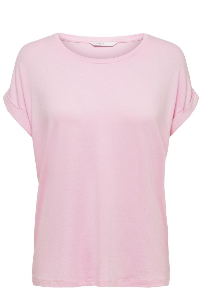 Only roze dames t-shirt | Vooraanzicht