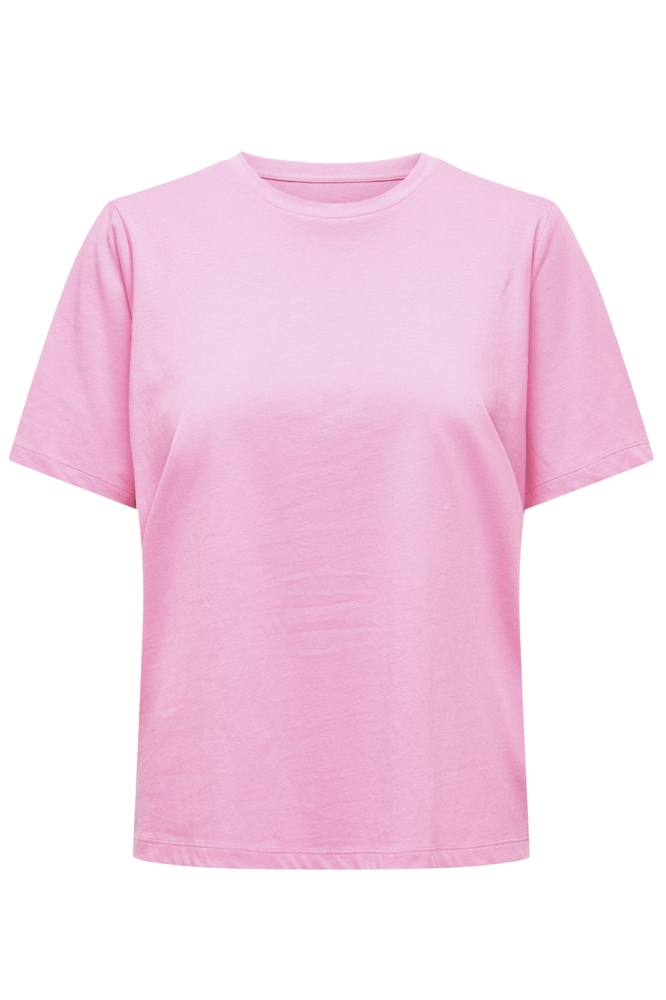 Only roze dames t-shirt | Vooraanzicht
