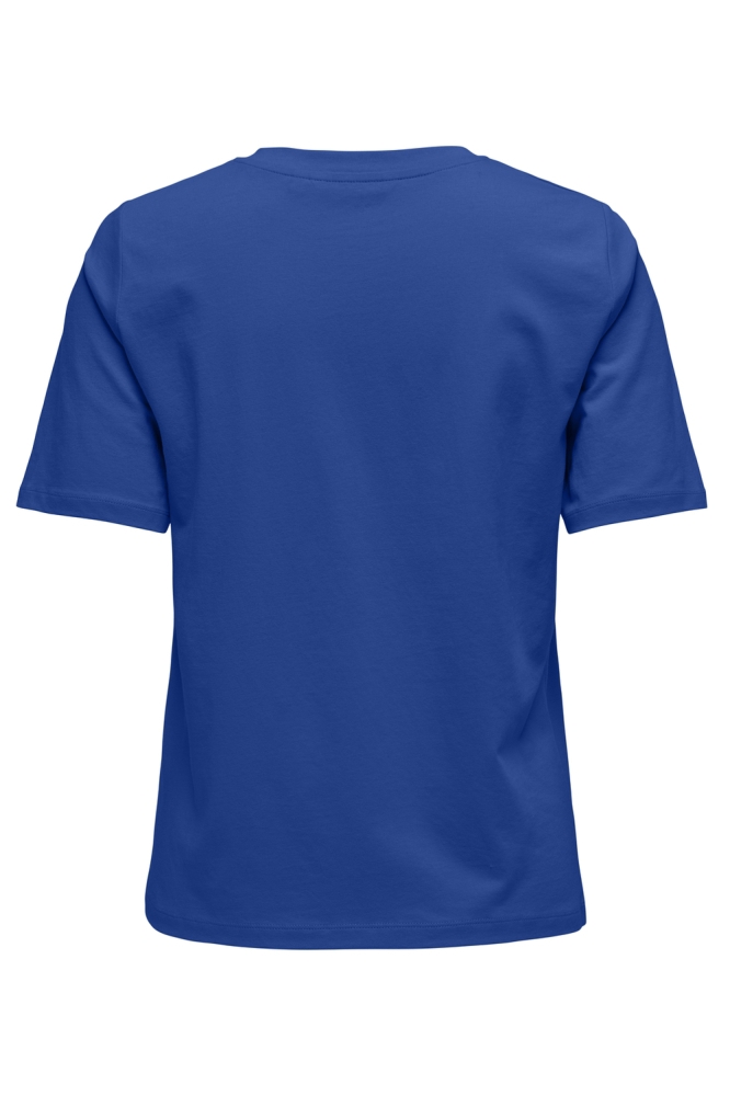 Only blauwe dames t-shirt | Achteraanzicht