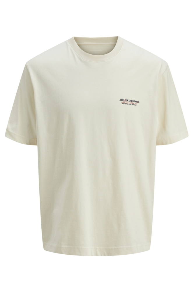Jack & Jones beige heren t-shirt | Vooraanzicht