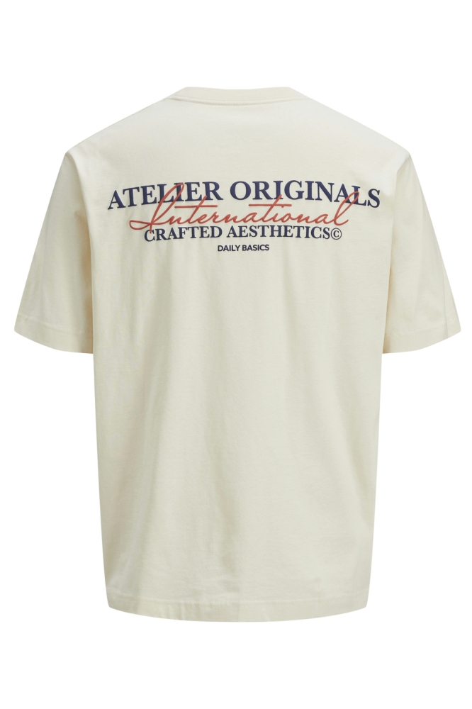 Jack & Jones beige heren t-shirt | Achteraanzicht