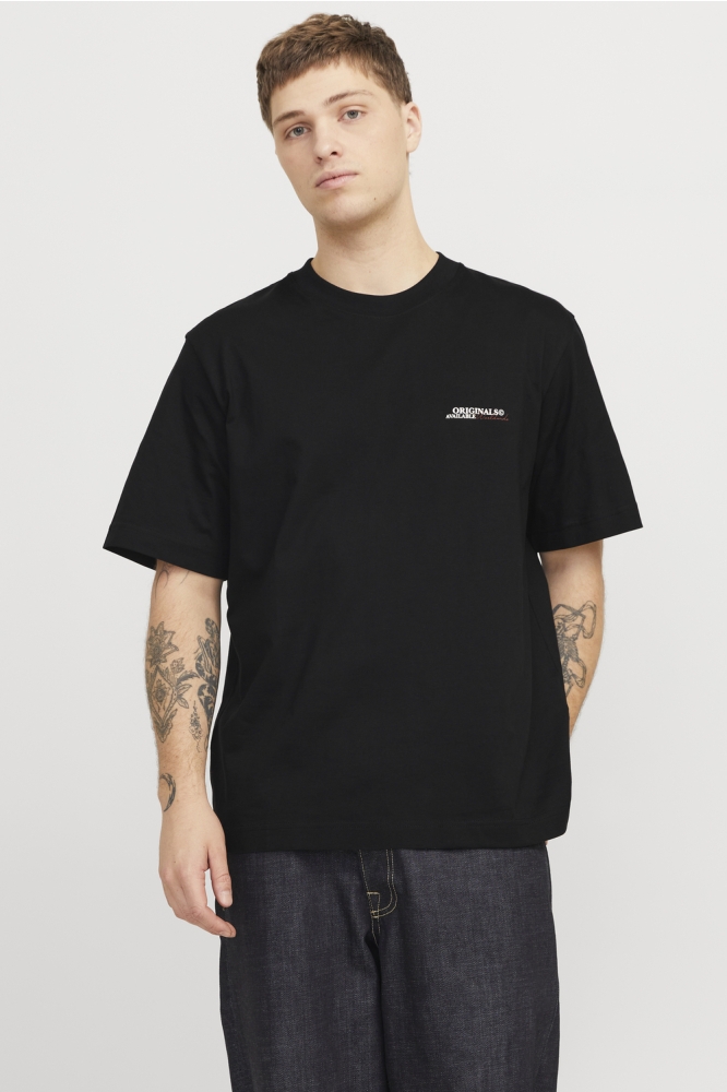 Jack & Jones zwarte heren t-shirt | Model vooraanzicht