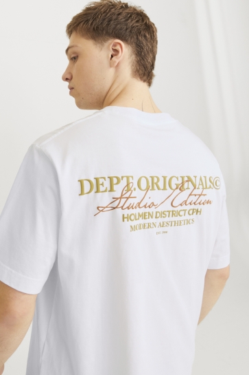 Jack & Jones jorislington type tee ss crew neck Wit