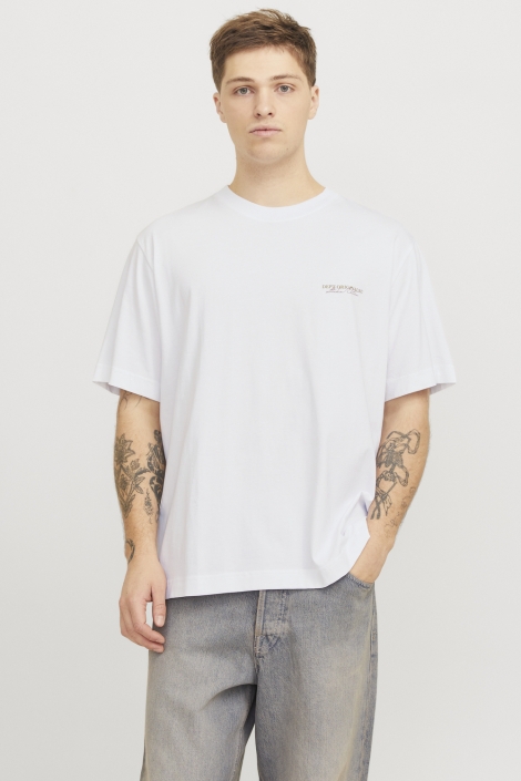 Jack & Jones witte heren t-shirt | Model vooraanzicht