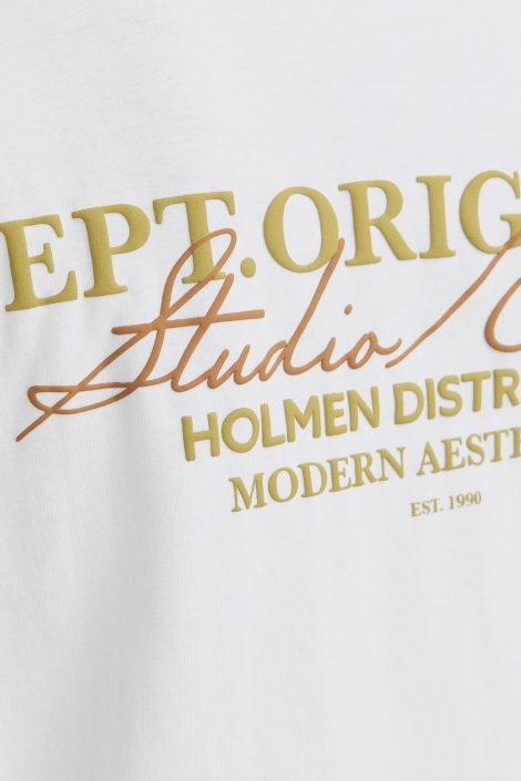 Jack & Jones witte heren t-shirt | Close up