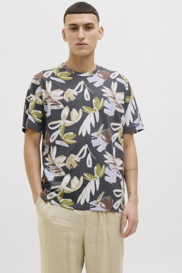 Jack & Jones T-shirt JORVARENNA AOP TEE SS CREW NECK 12273642 IRON GATE/AOP