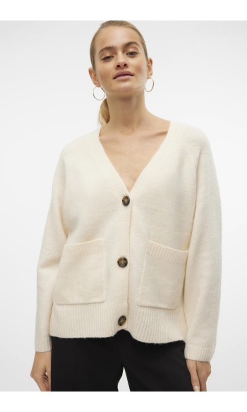VMBOOM LS V-NECK BUTTON CARDIGAN GA 10320457 Birch/MELANGE