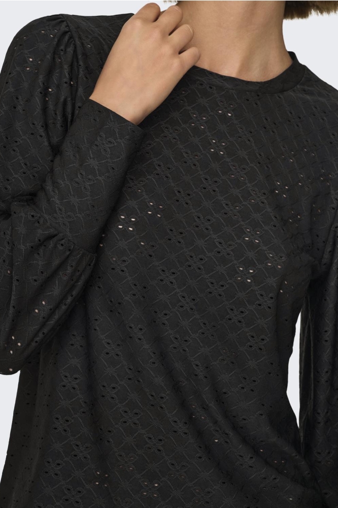 Jacqueline de Yong zwarte dames t-shirt | Close up