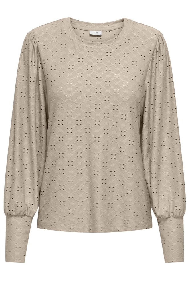 Jacqueline de Yong beige dames t-shirt | Vooraanzicht