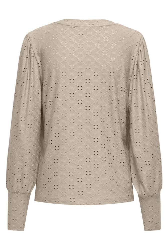 Jacqueline de Yong beige dames t-shirt | Achteraanzicht