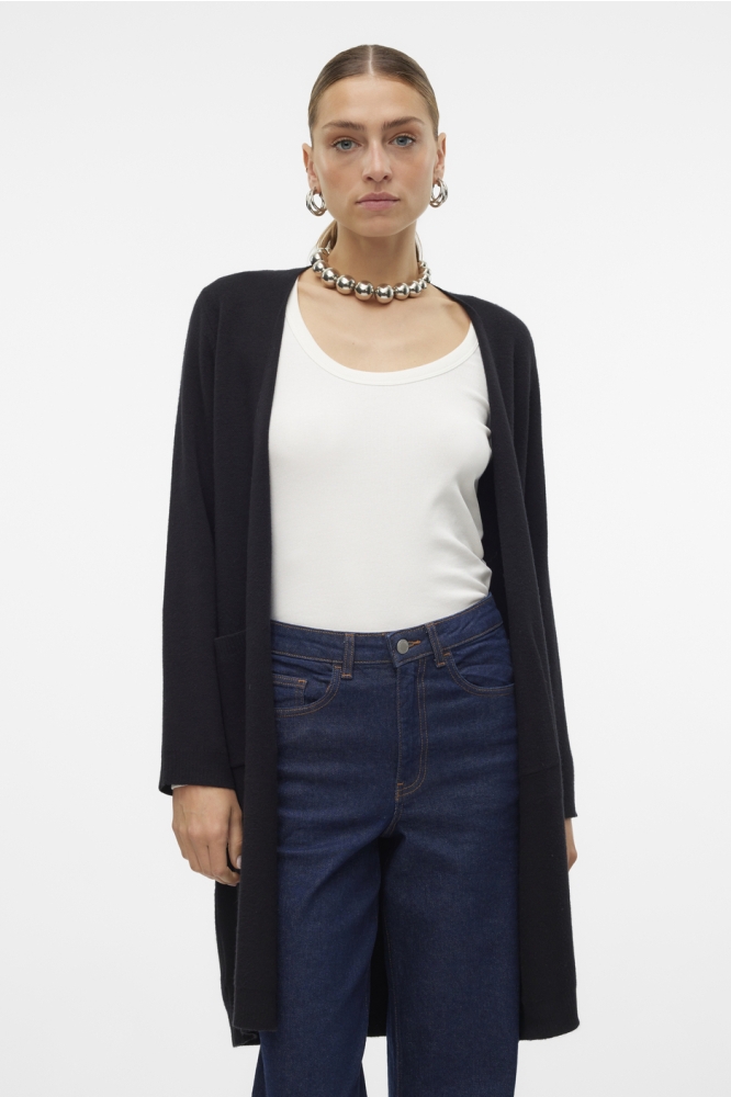 Vero Moda zwarte dames vest | Model vooraanzicht