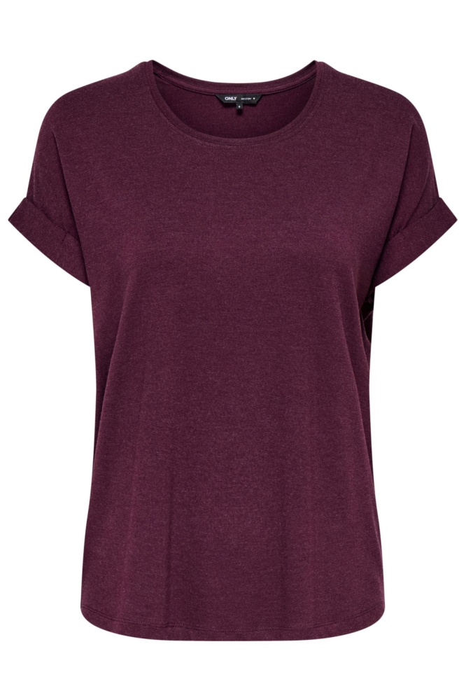 Only bordeaux dames t-shirt | Vooraanzicht