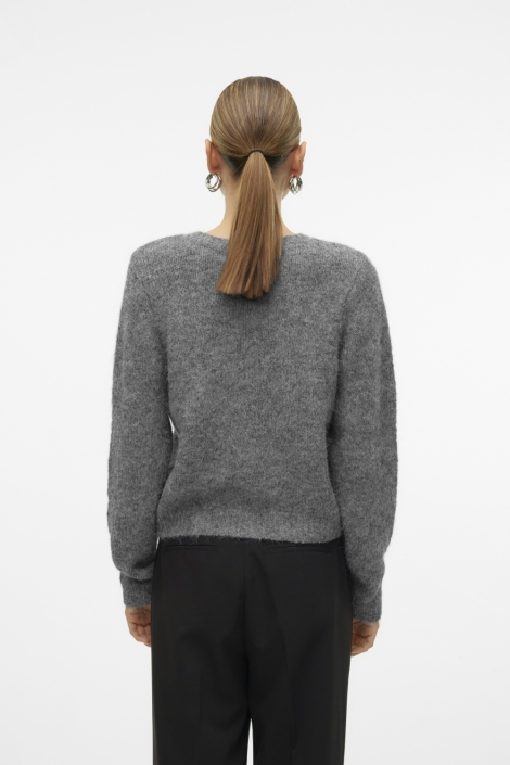 Vero Moda grijze dames vest | Model achteraanzicht