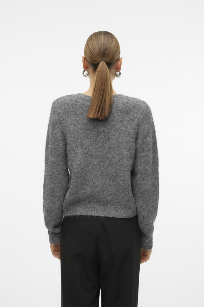 Vero Moda grijze dames vest | Model achteraanzicht