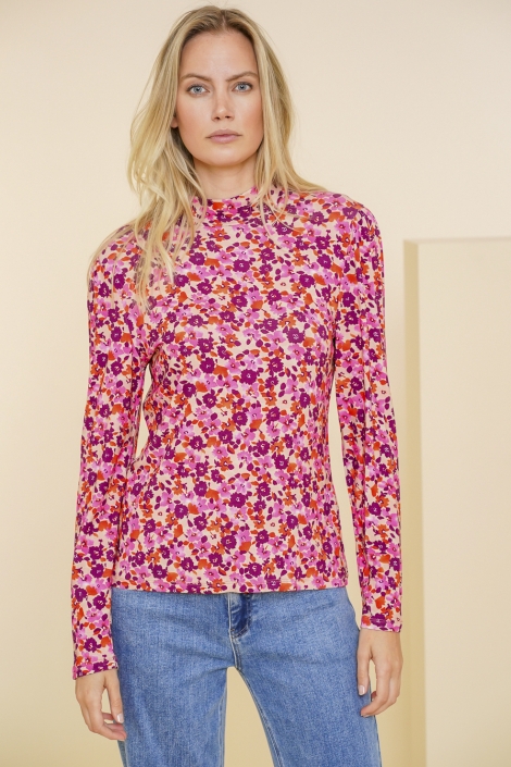 Geisha roze dames t-shirt | Model vooraanzicht