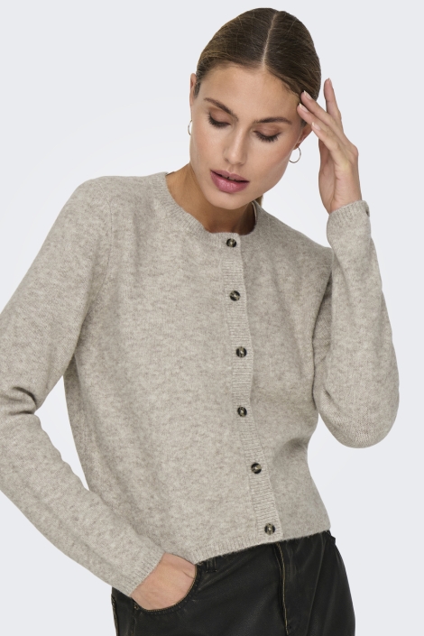 Jacqueline de Yong ecru dames vest | Model vooraanzicht