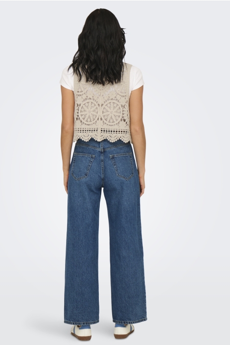 Jacqueline de Yong beige dames gilet | Model