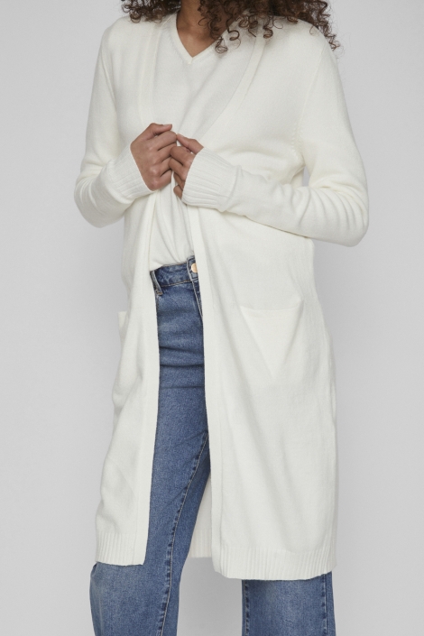 Vila ecru dames vest | Model vooraanzicht