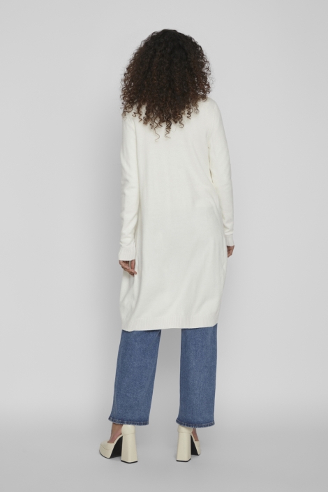 Vila ecru dames vest | Model achteraanzicht