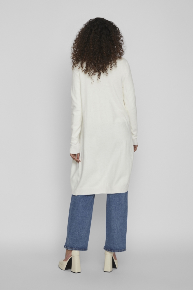 Vila ecru dames vest | Model achteraanzicht