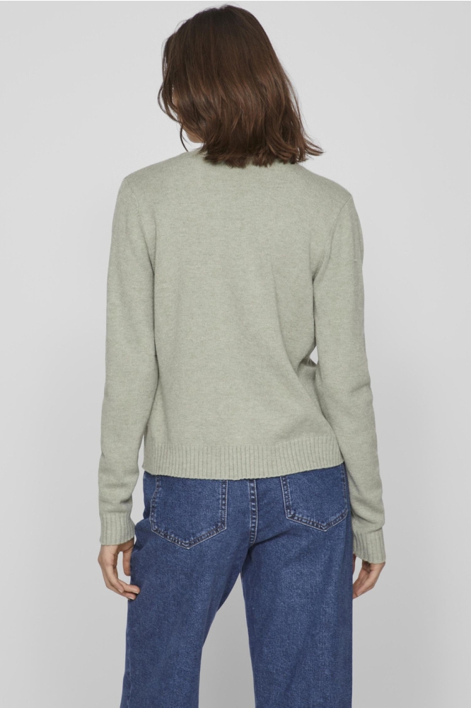 Vila groene dames vest | Model achteraanzicht