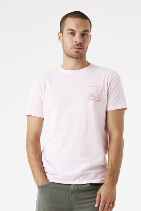 Garcia roze heren t-shirt | Model vooraanzicht