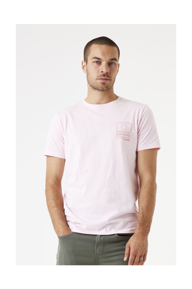 Garcia roze heren t-shirt | Model vooraanzicht
