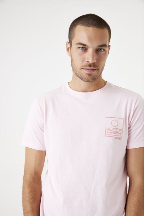 Garcia roze heren t-shirt | Close up