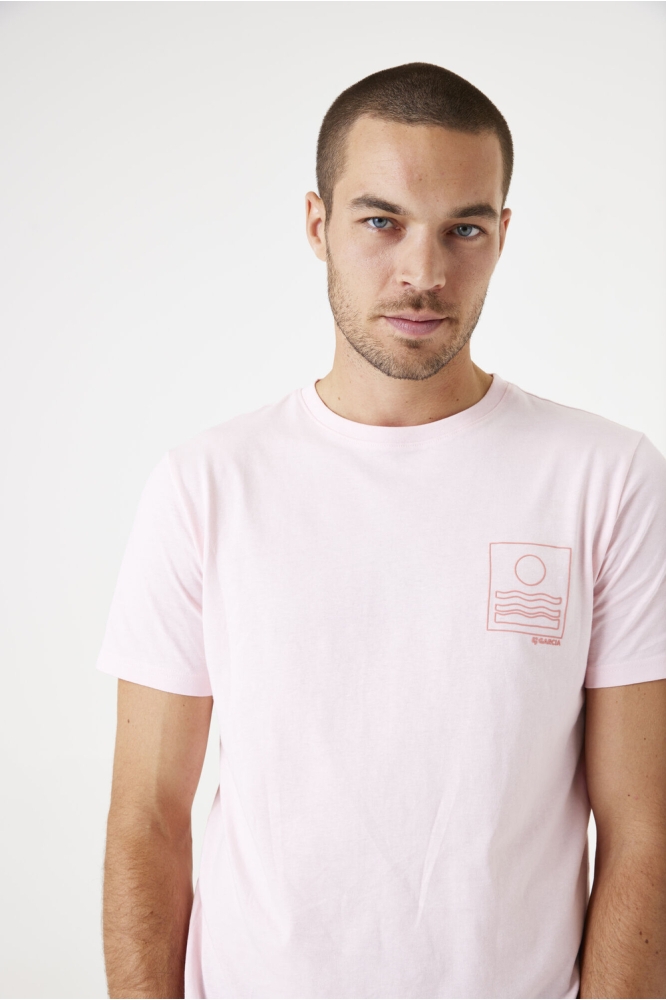 Garcia roze heren t-shirt | Close up