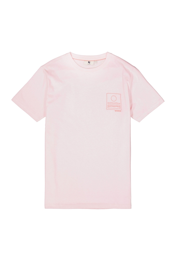 Garcia roze heren t-shirt | Vooraanzicht