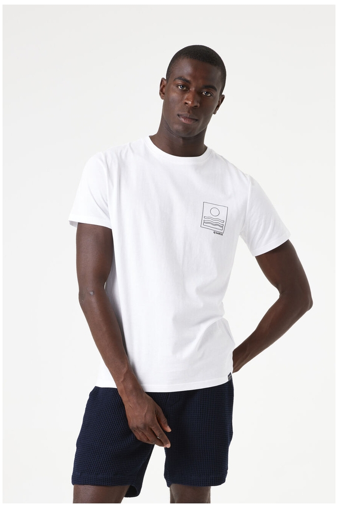Garcia witte heren t-shirt | Model vooraanzicht