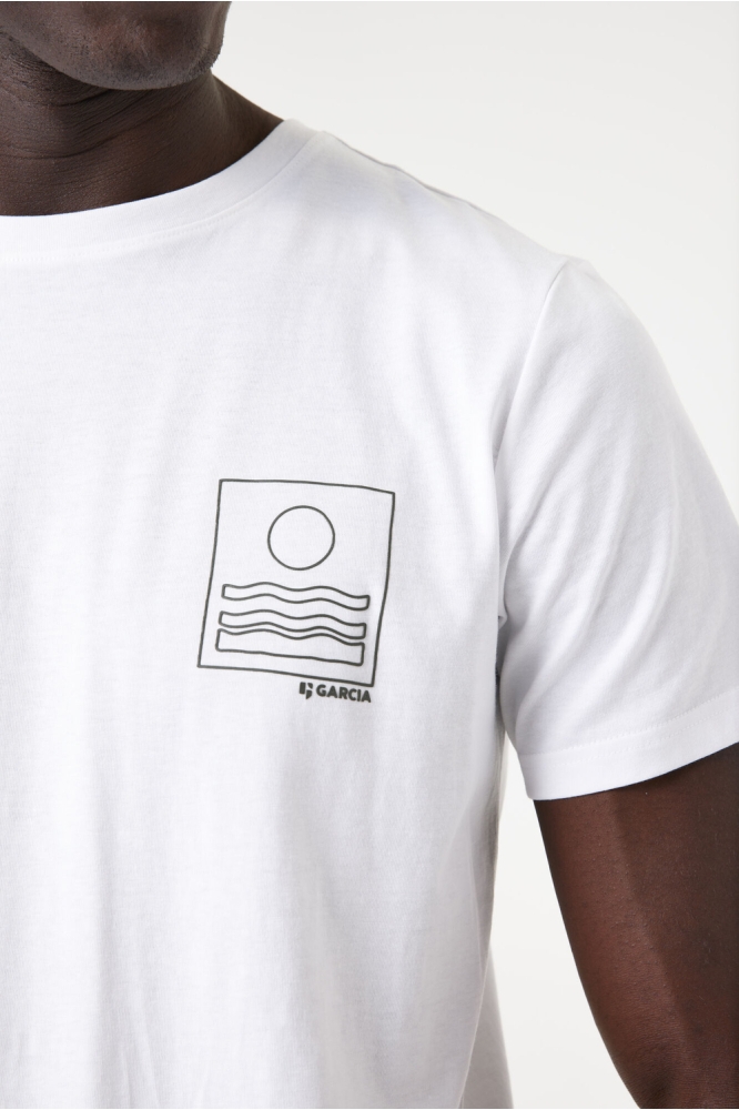 Garcia witte heren t-shirt | Close up